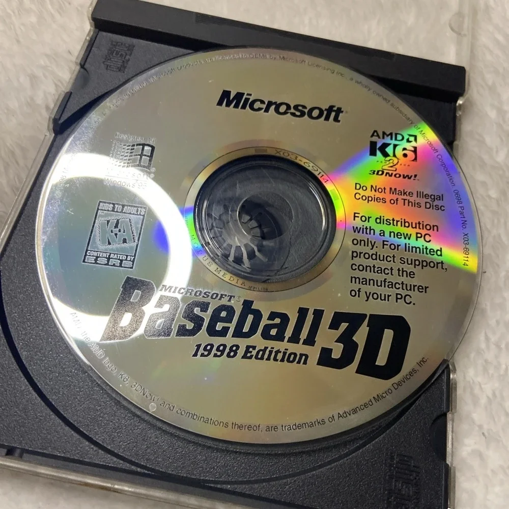 Baseball 3D 1998 Edition Microsoft CD-ROM PC Game Genuine MLB